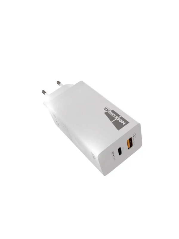 Купить   Smart 2USB 3.0А GAN PD+QC65W быстрая зарядка More choice NC76S (White)-1.png